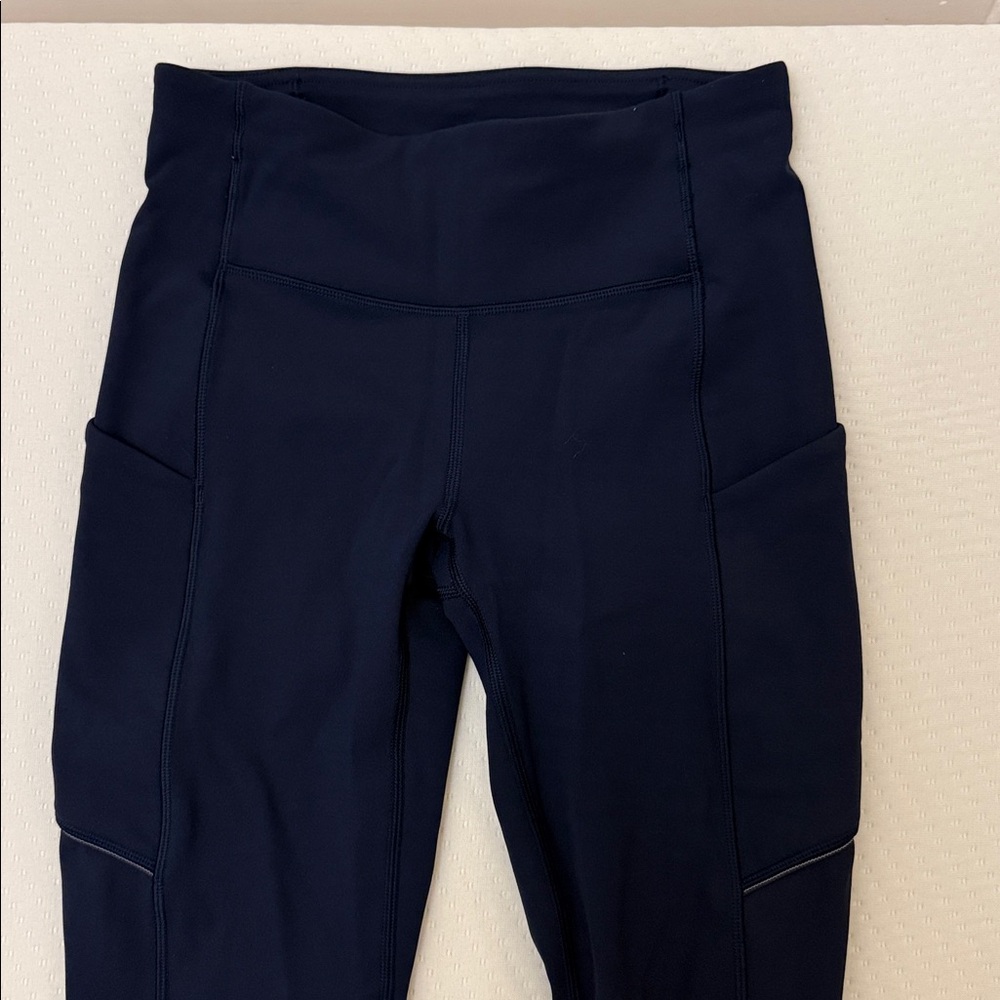 Lululemon Leggings Speed Up Crop Midnight Navy with Side Pockets Size 2